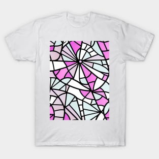 Pink Broken Glass - Stained Glass pattern T-Shirt